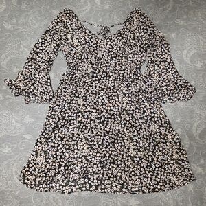 Evolve Floral Black and White Mini Dress (Size S)